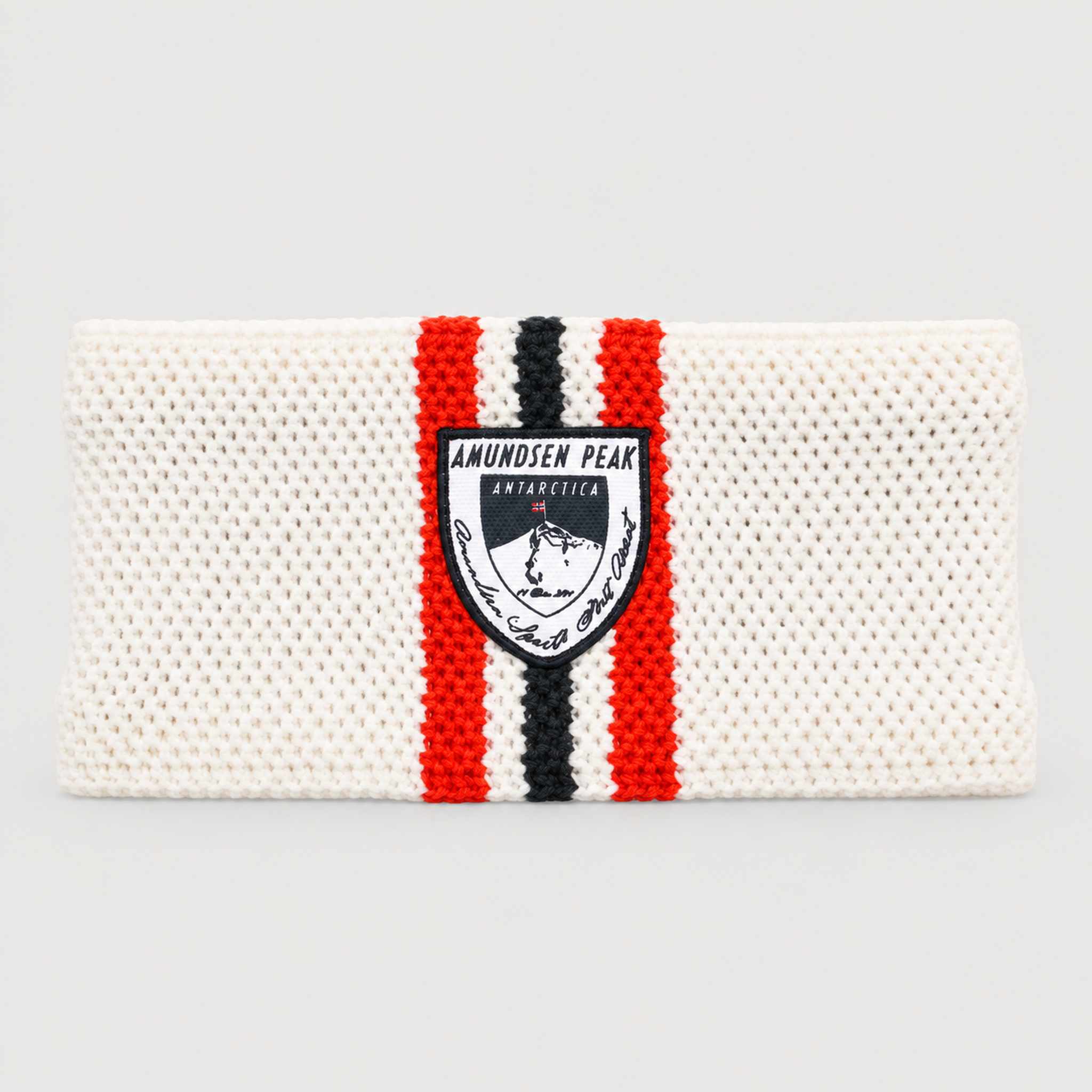 Amundsen Antarctica Headband in White, front product view.