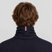 Amundsen Neckwarmer in Faded Navy, back view worn by a male model.