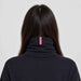 Amundsen Neckwarmer in Faded Navy, back view worn by a female model.