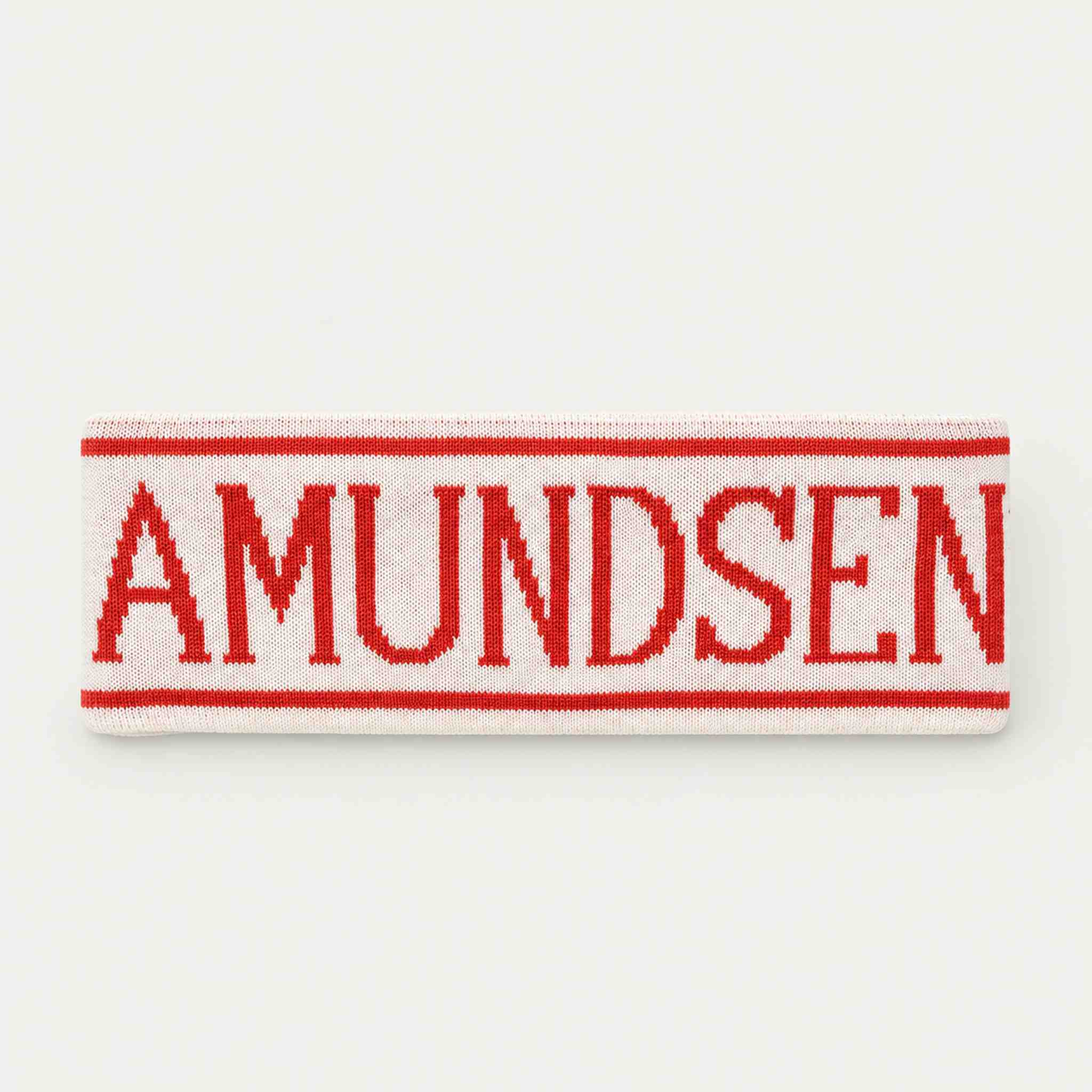 Amundsen ski headband white red, back