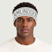 Amundsen ski headband white stormy blue, model male front