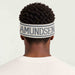 Amundsen ski headband white stormy blue, model male back