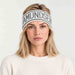 Amundsen ski headband white stormy blue, model female front