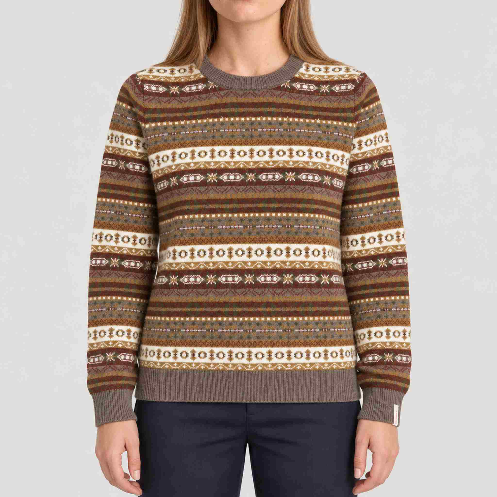 Amundsen Dunkirk Crew Neck, front view on model.