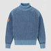 Amundsen Gard Sweater in Fjord Blue, front product view.