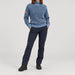 Amundsen Gard Sweater in Fjord Blue, full outfit view on model.