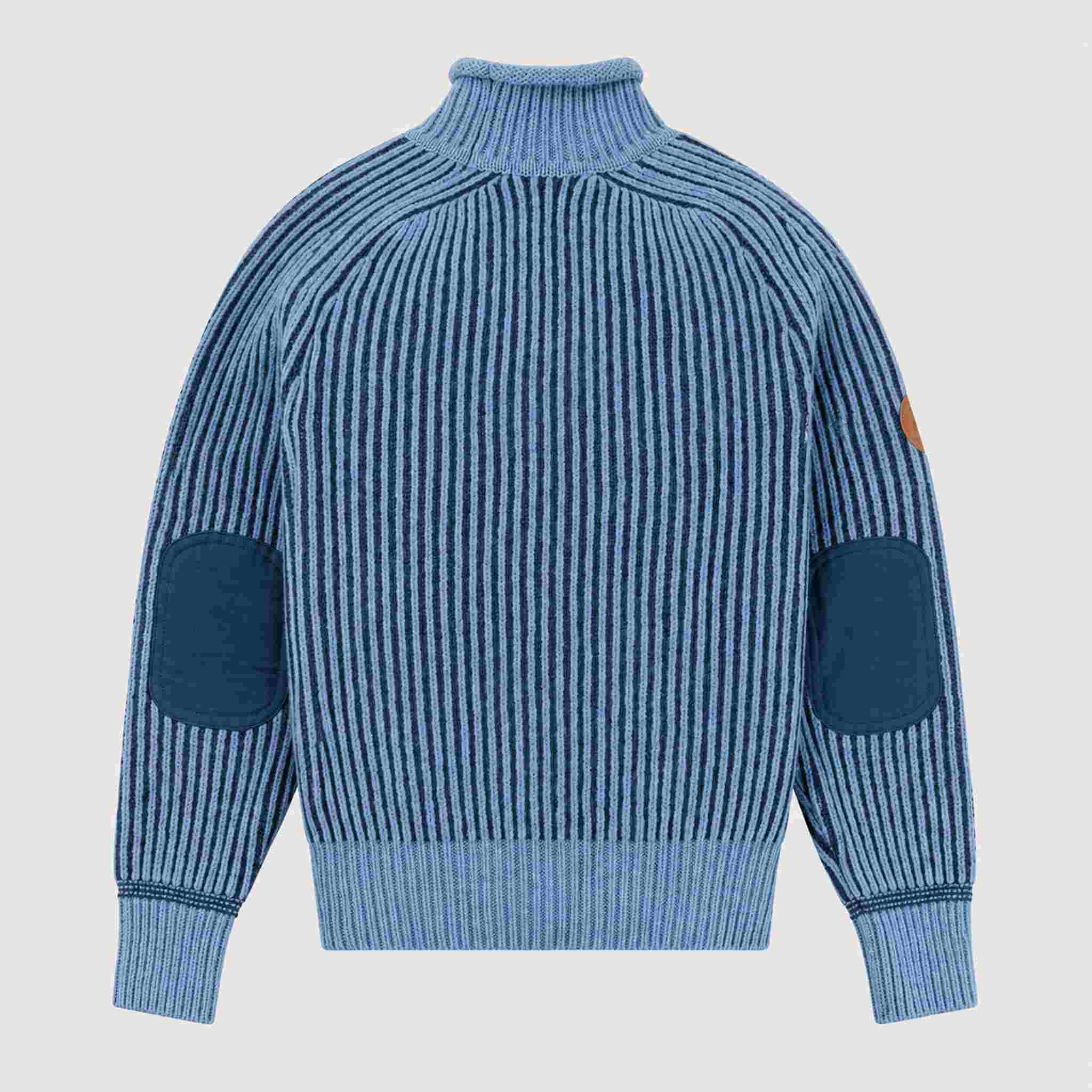 Amundsen Gard Sweater in Fjord Blue, back product view.