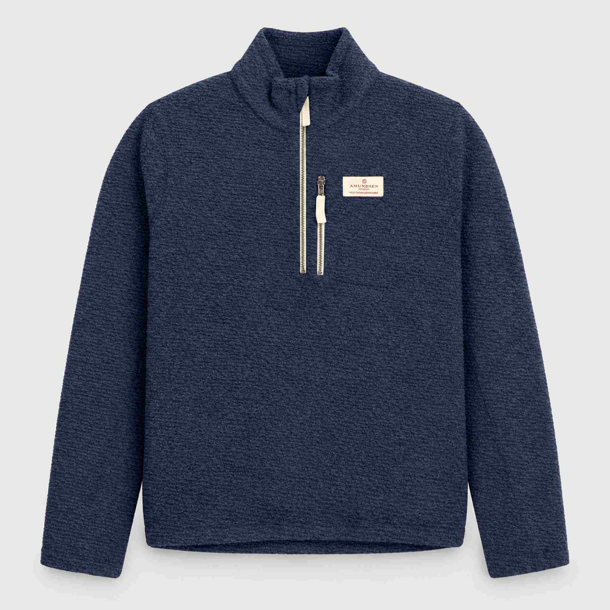 Amundsen Hut Half Zip in Faded Navy, front product view.