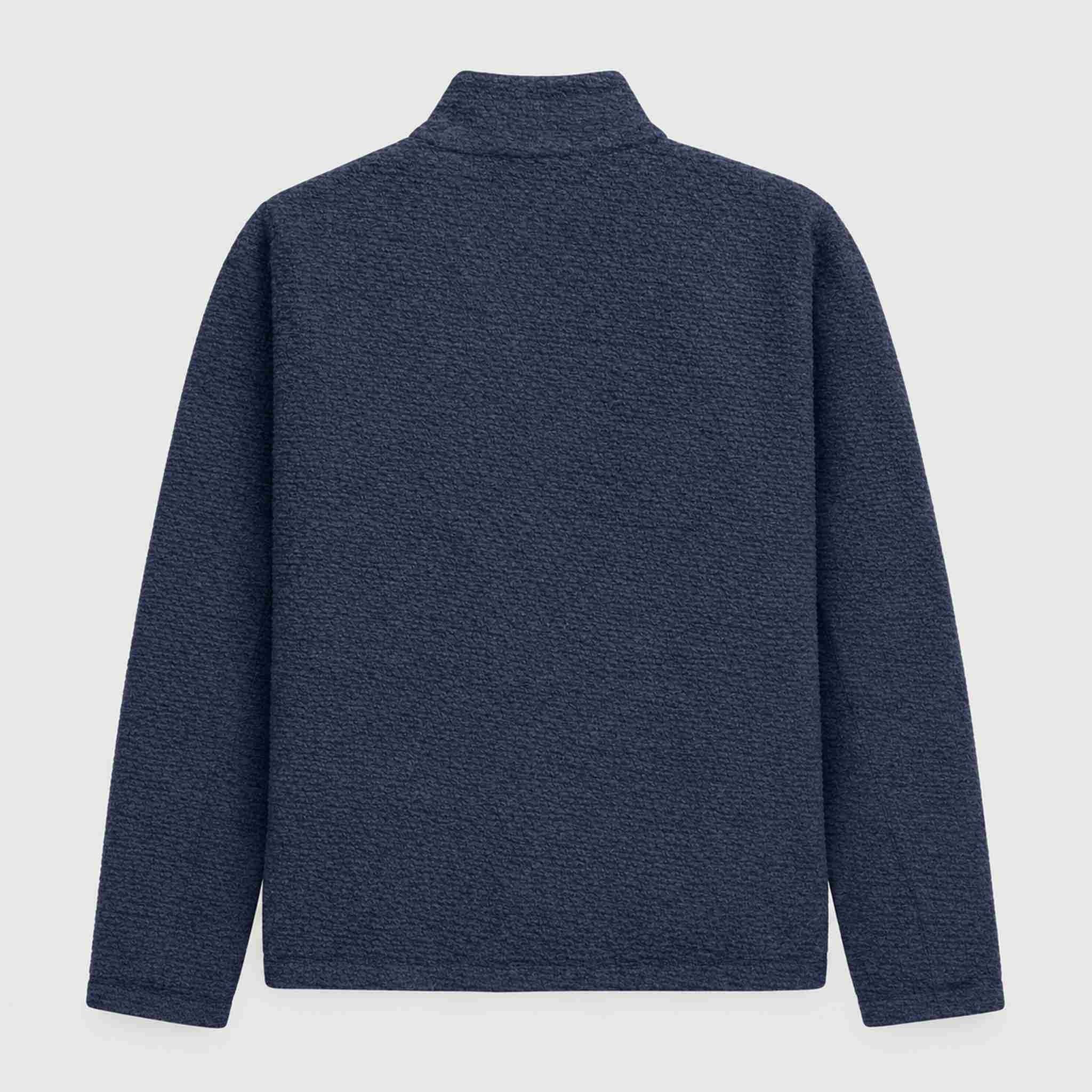 Amundsen Hut Half Zip in Faded Navy, back product view.