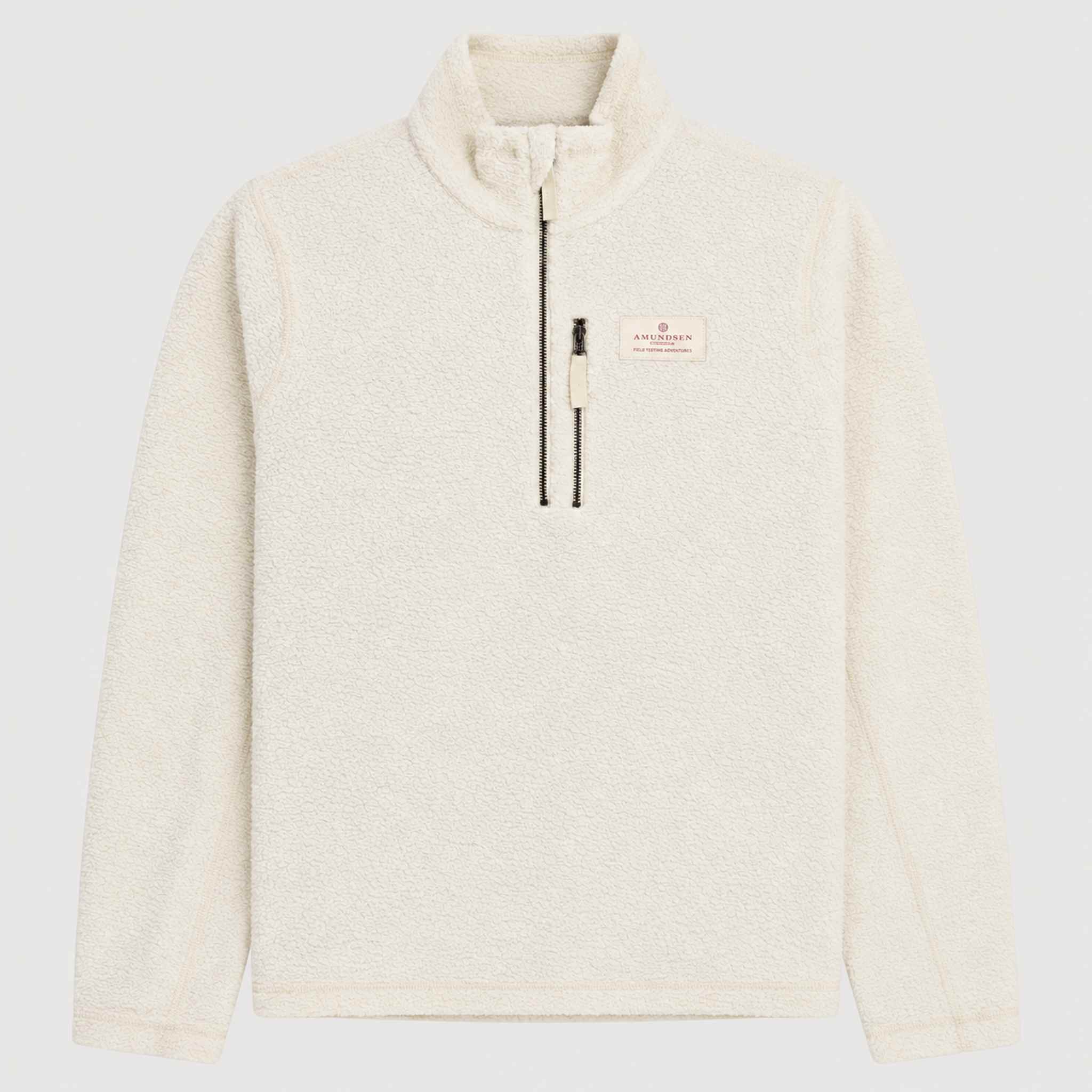 Amundsen Hut Half Zip in Oatmeal, front product view.