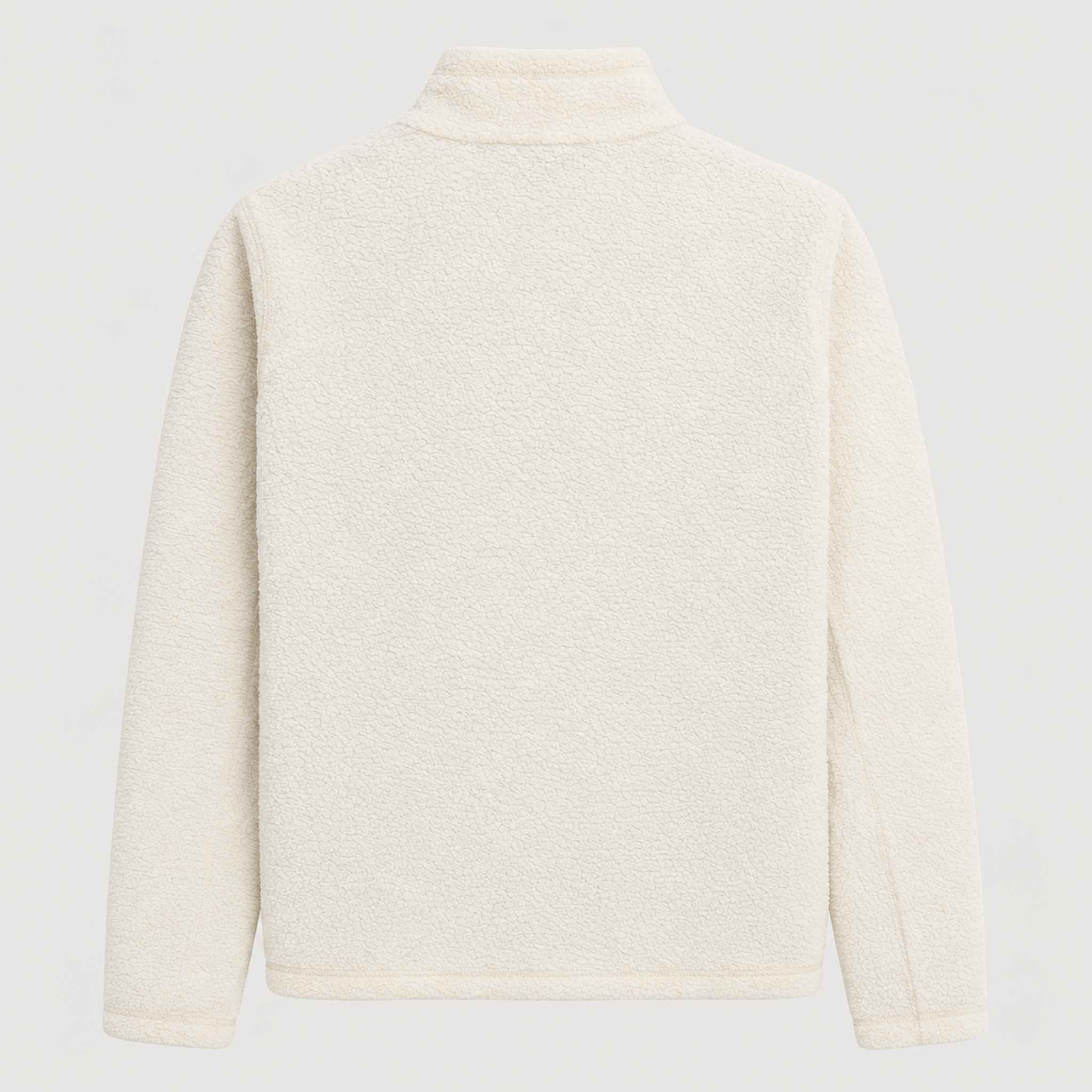 Amundsen Hut Half Zip in Oatmeal, back product view.