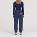 Amundsen Hut Pants in Faded Navy, back view on model.