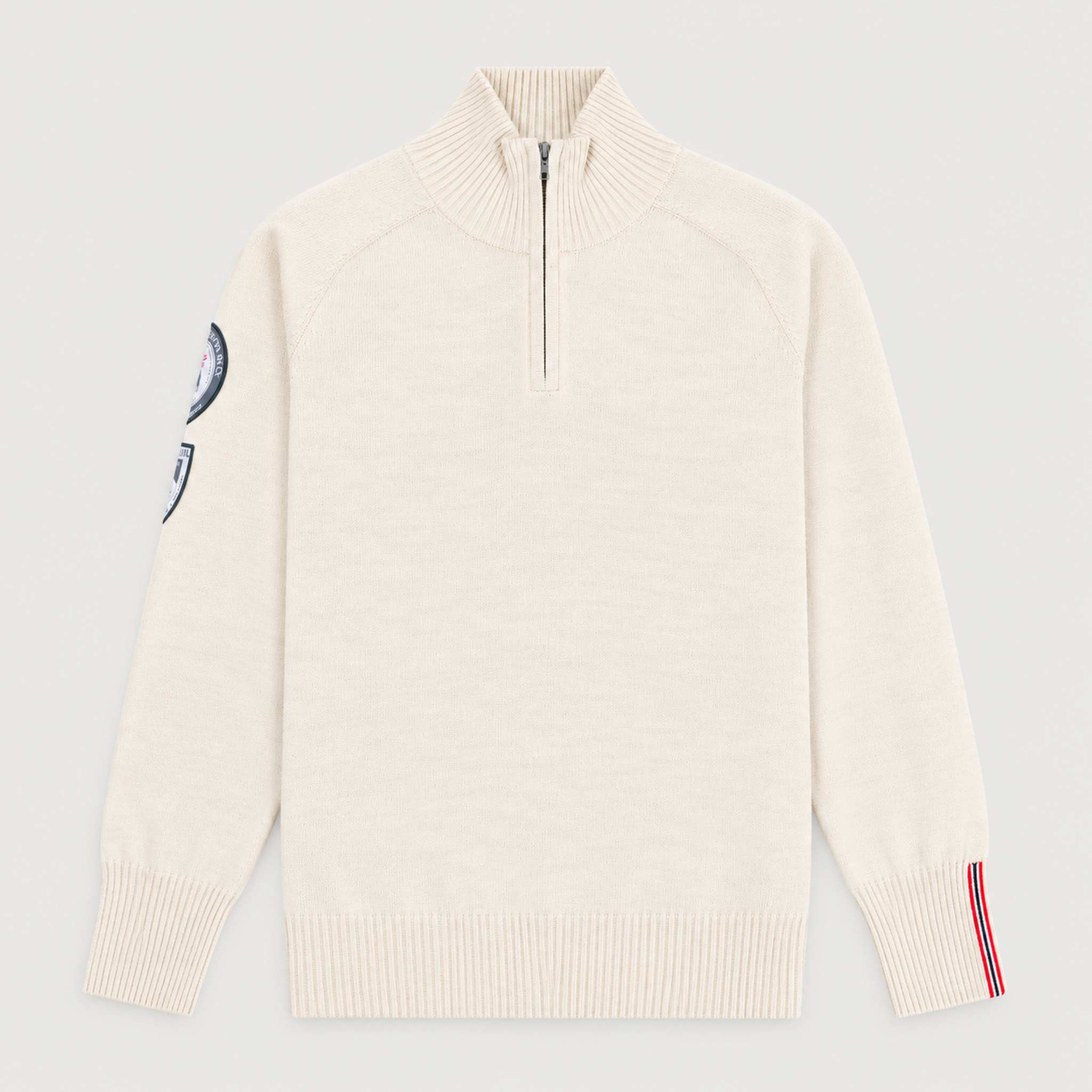 Amundsen Peak Half Zip in Oatmeal, front product view.