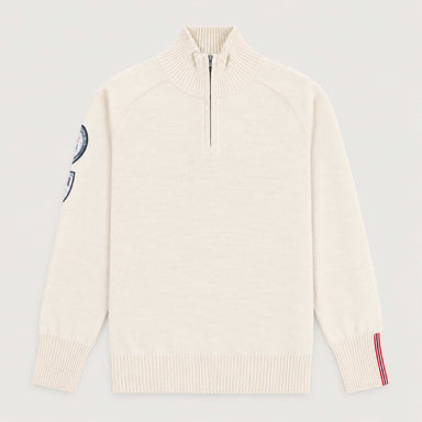 Amundsen Peak Half Zip in Oatmeal, front product view.