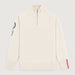 Amundsen Peak Half Zip in Oatmeal, front product view.
