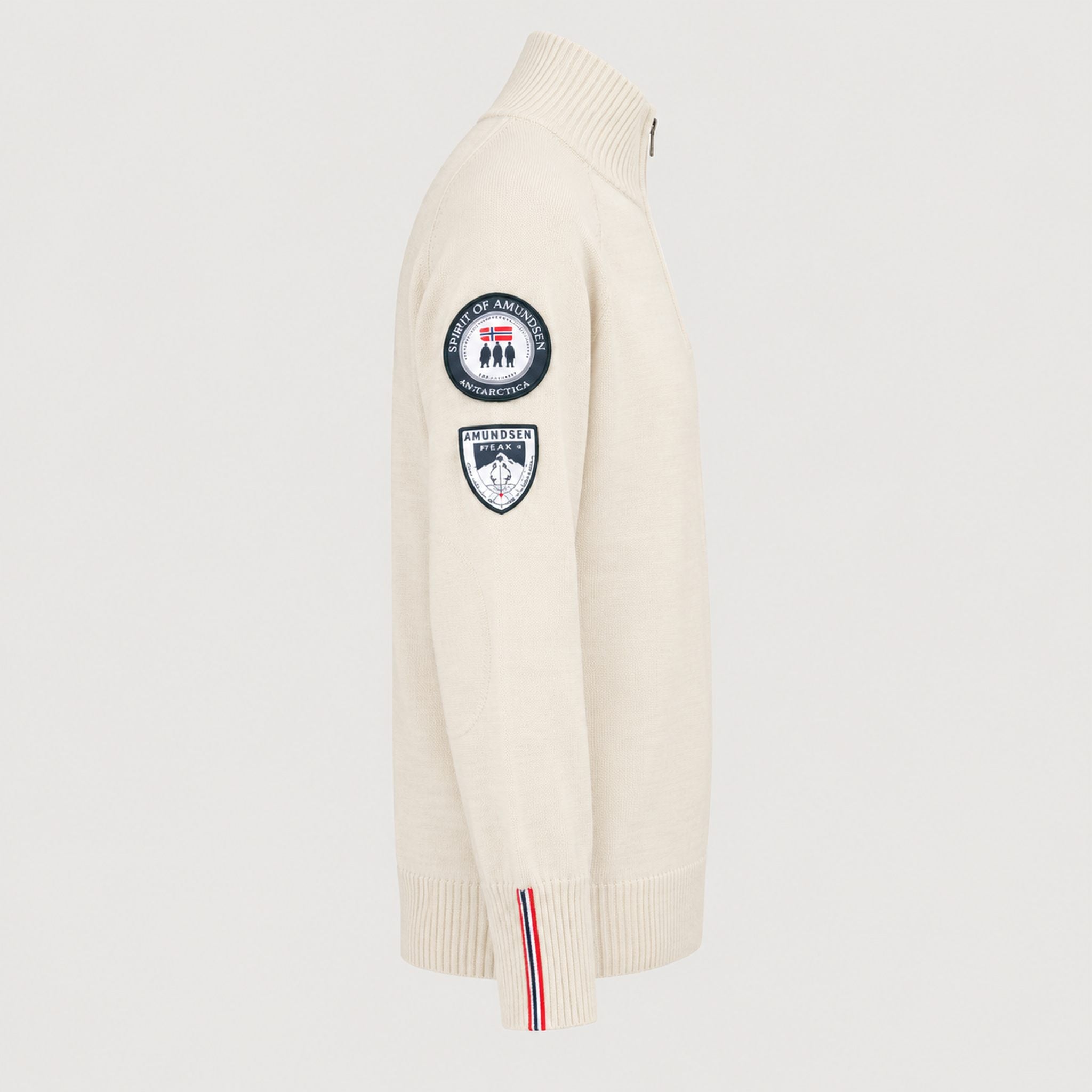 Amundsen Peak Half Zip in Oatmeal, side product view.