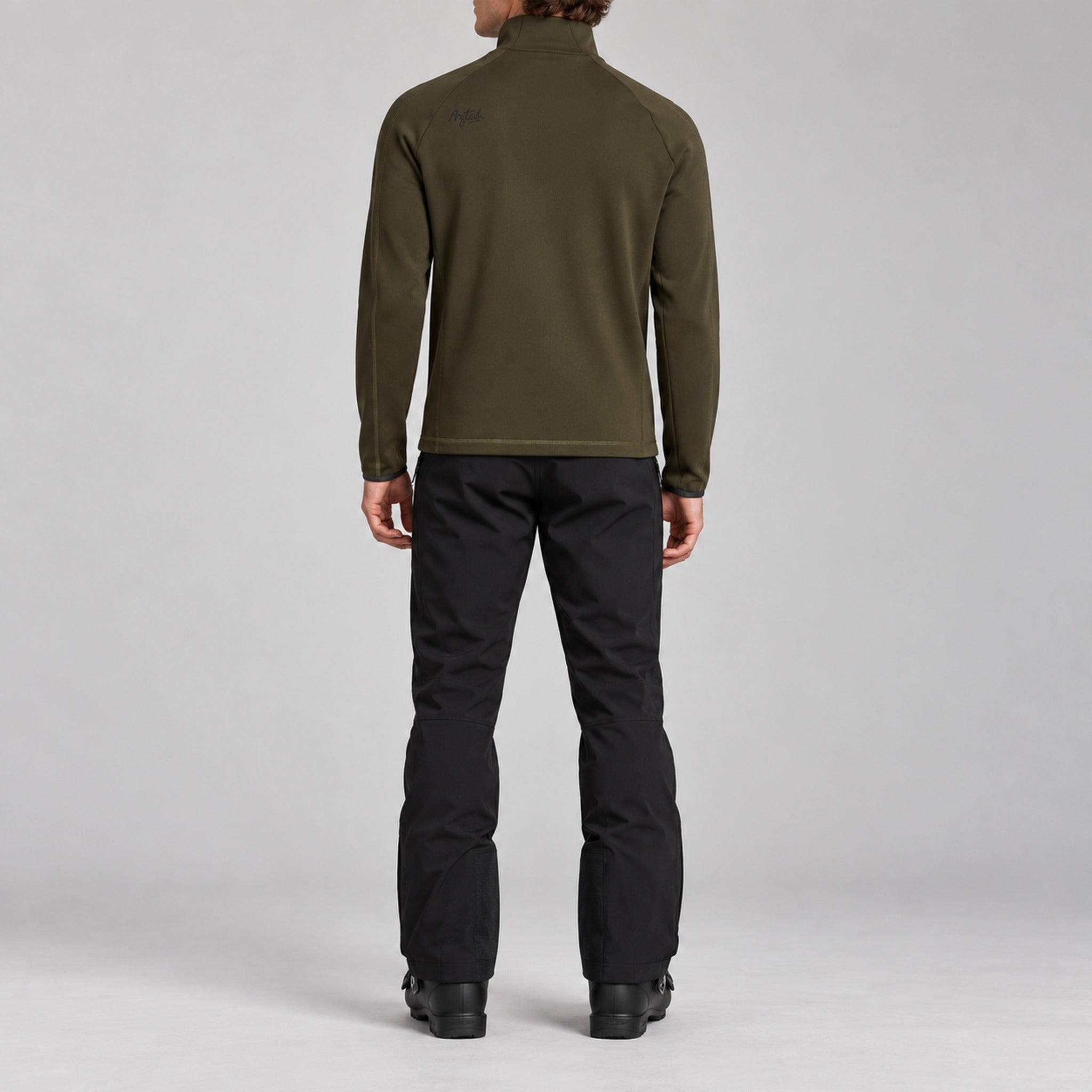 Aztech Mountain AZ Technical Zip Fleece in Arlberg Green - back model view