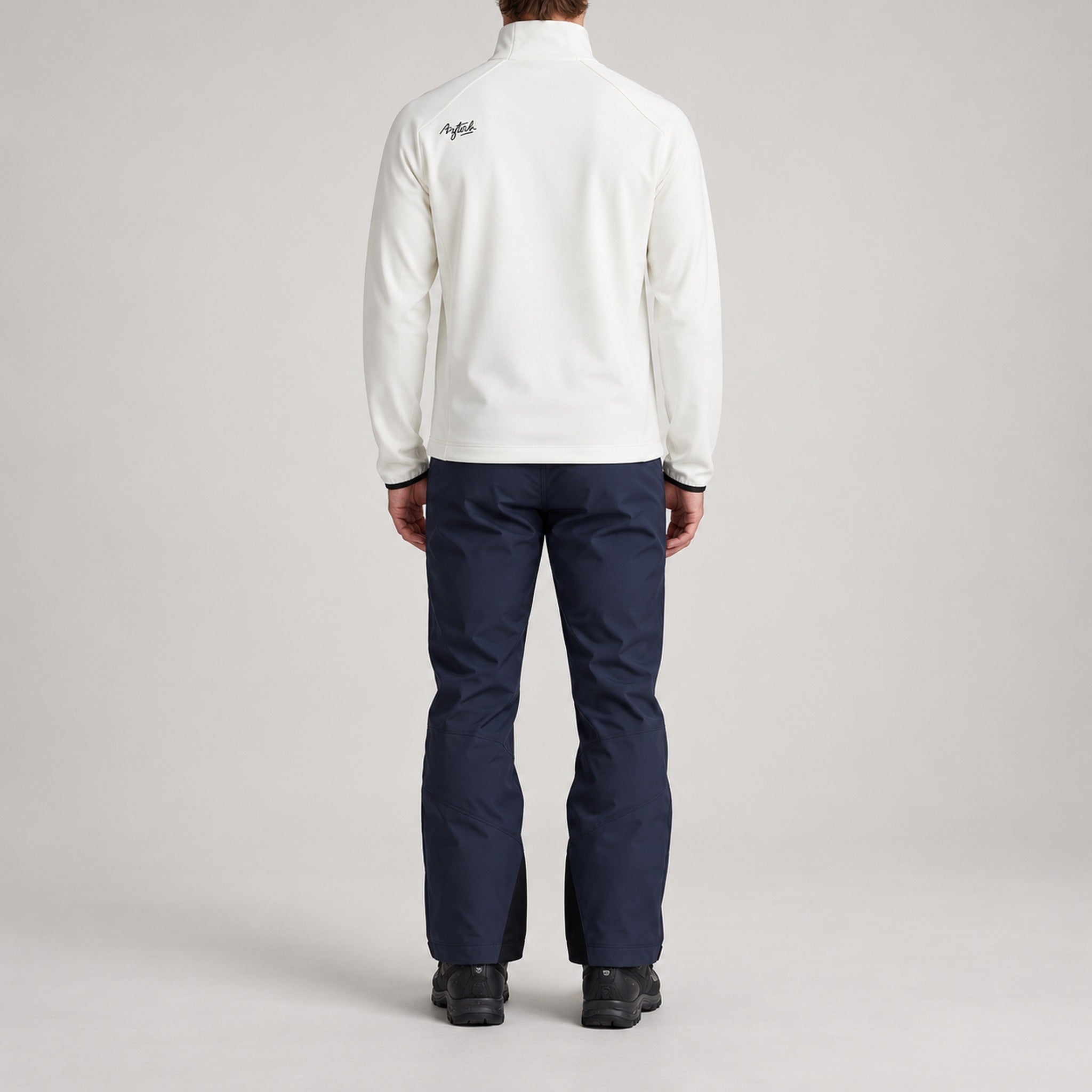 Aztech Mountain AZ Technical Zip Fleece in Cloud White - back model view