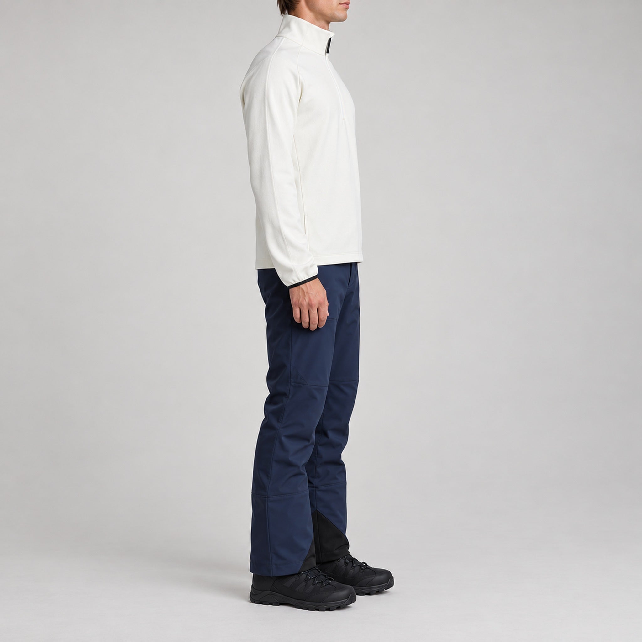 Aztech Mountain AZ Technical Zip Fleece in Cloud White - side model view