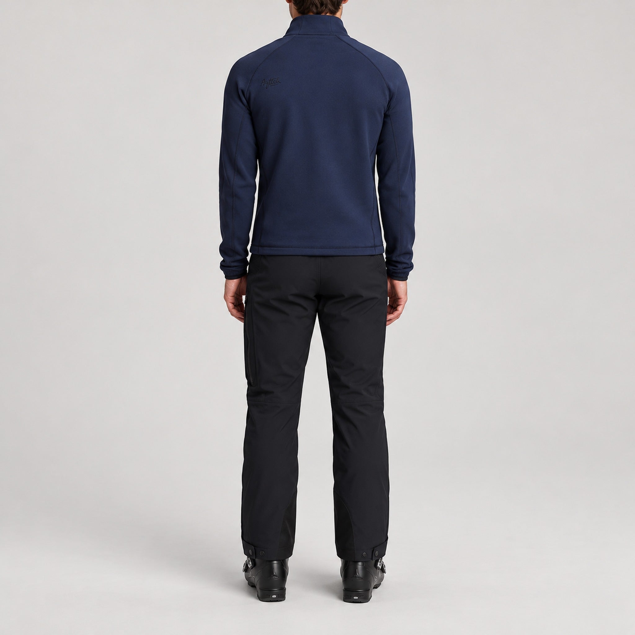 Aztech Mountain AZ Technical Zip Fleece in Sander Navy - back model view