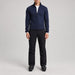 Aztech Mountain AZ Technical Zip Fleece in Sander Navy - full outfit model view