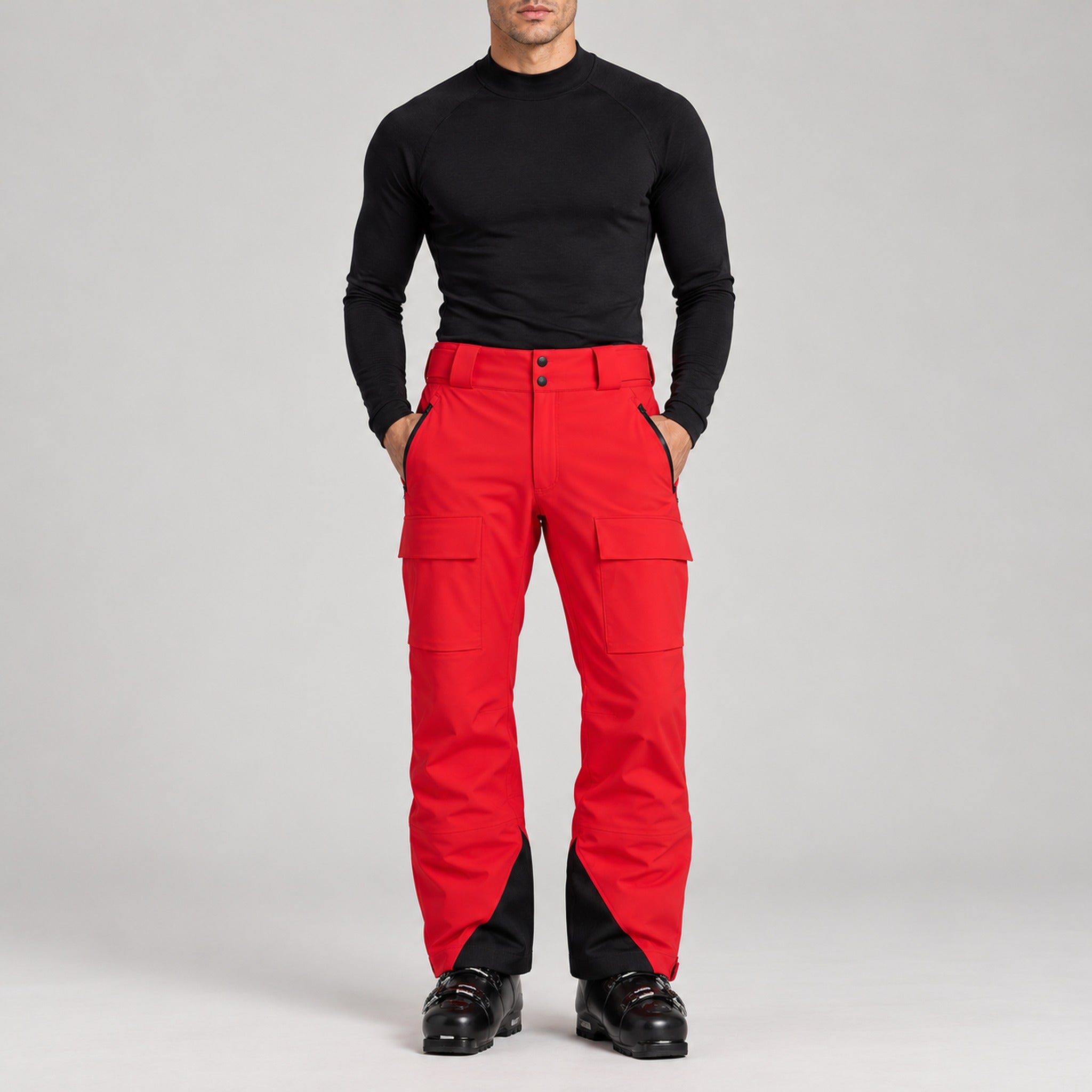 Aztech Mountain Hayden Ski Pant in Rosso - full outfit model view