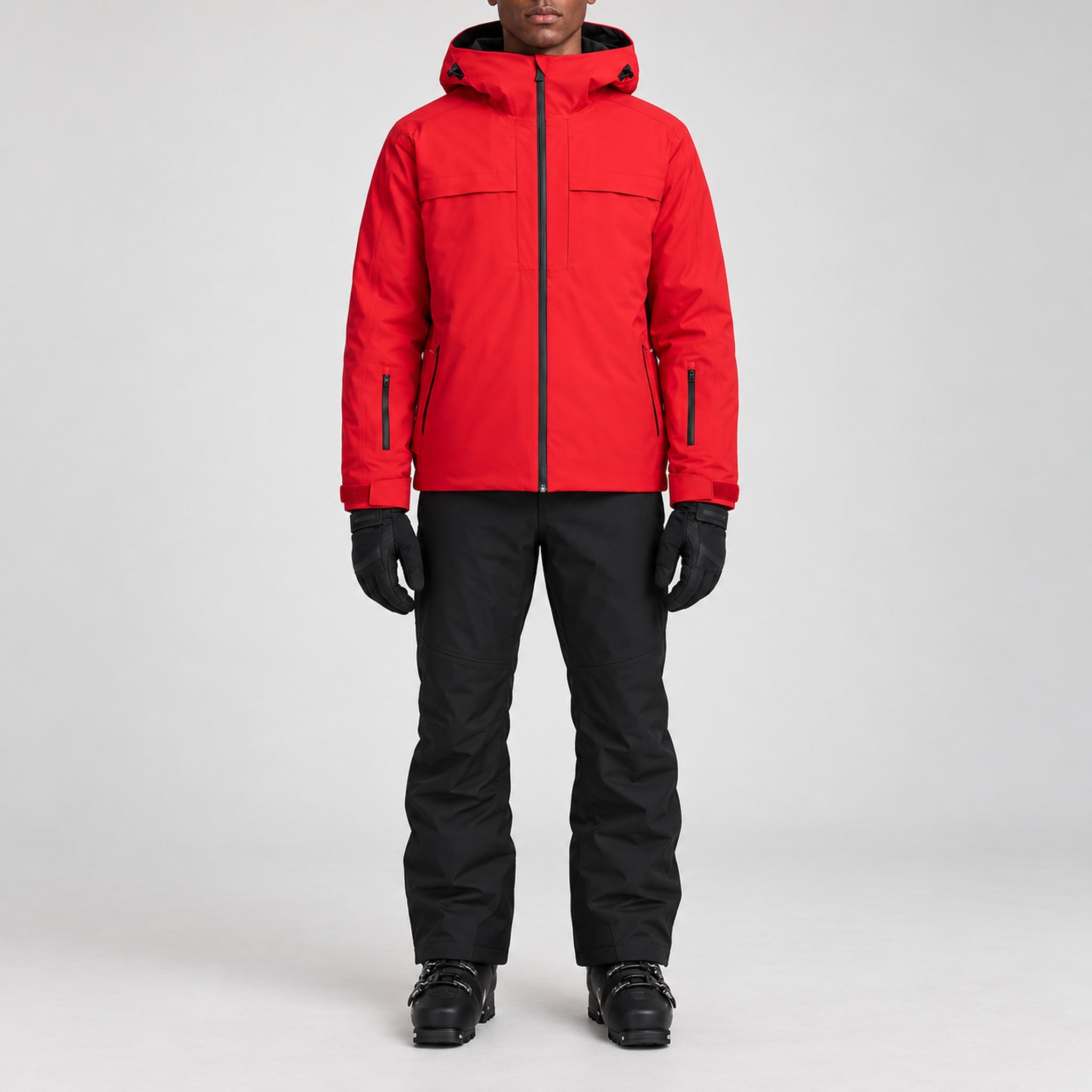 Aztech Mountain Insulated Hayden Ski Jacket in Rosso - front model view