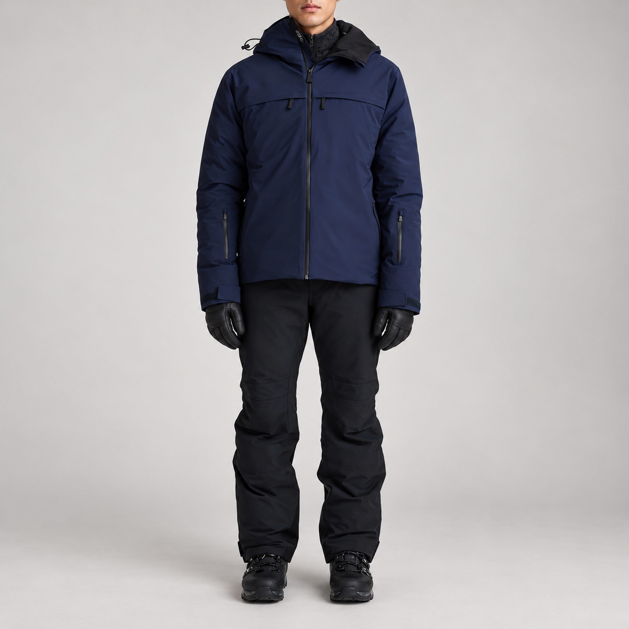 Aztech Mountain Insulated Hayden Ski Jacket in Sander Navy - front model view