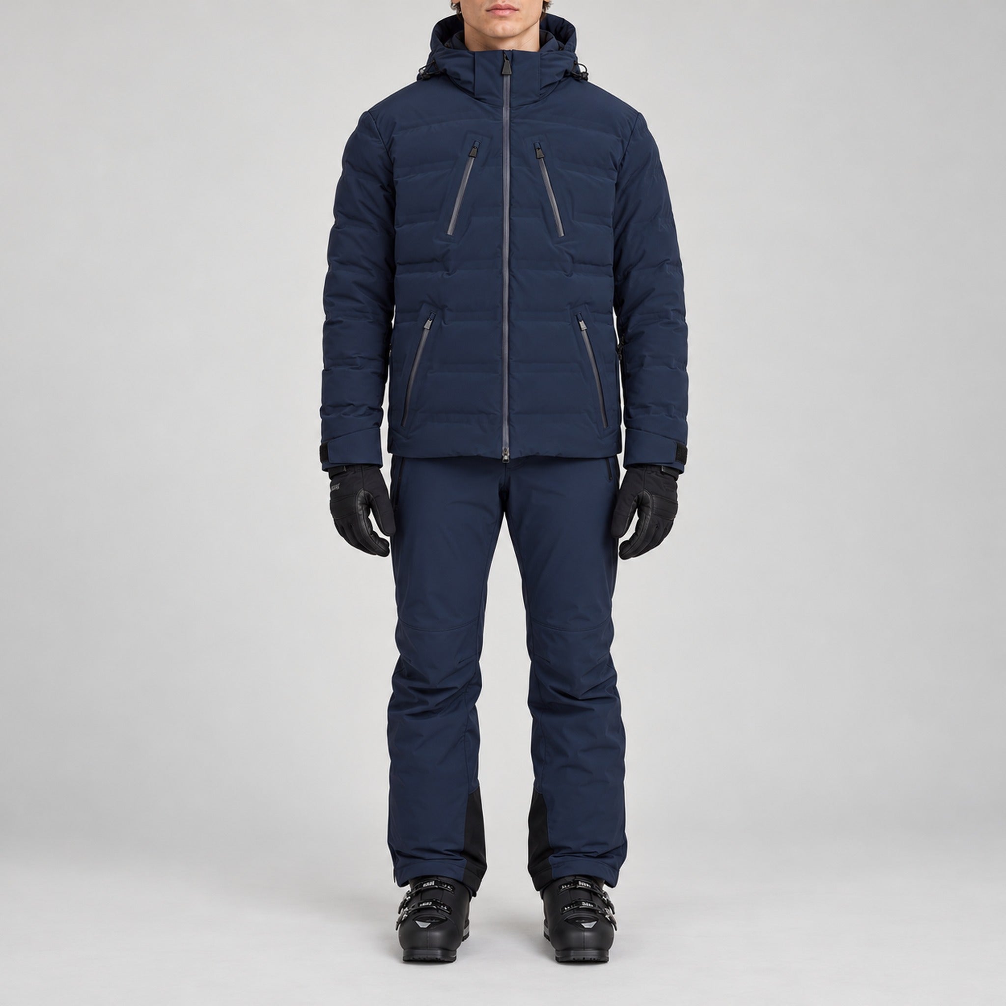 Aztech Mountain Nukesuit in Sander Navy - front model view