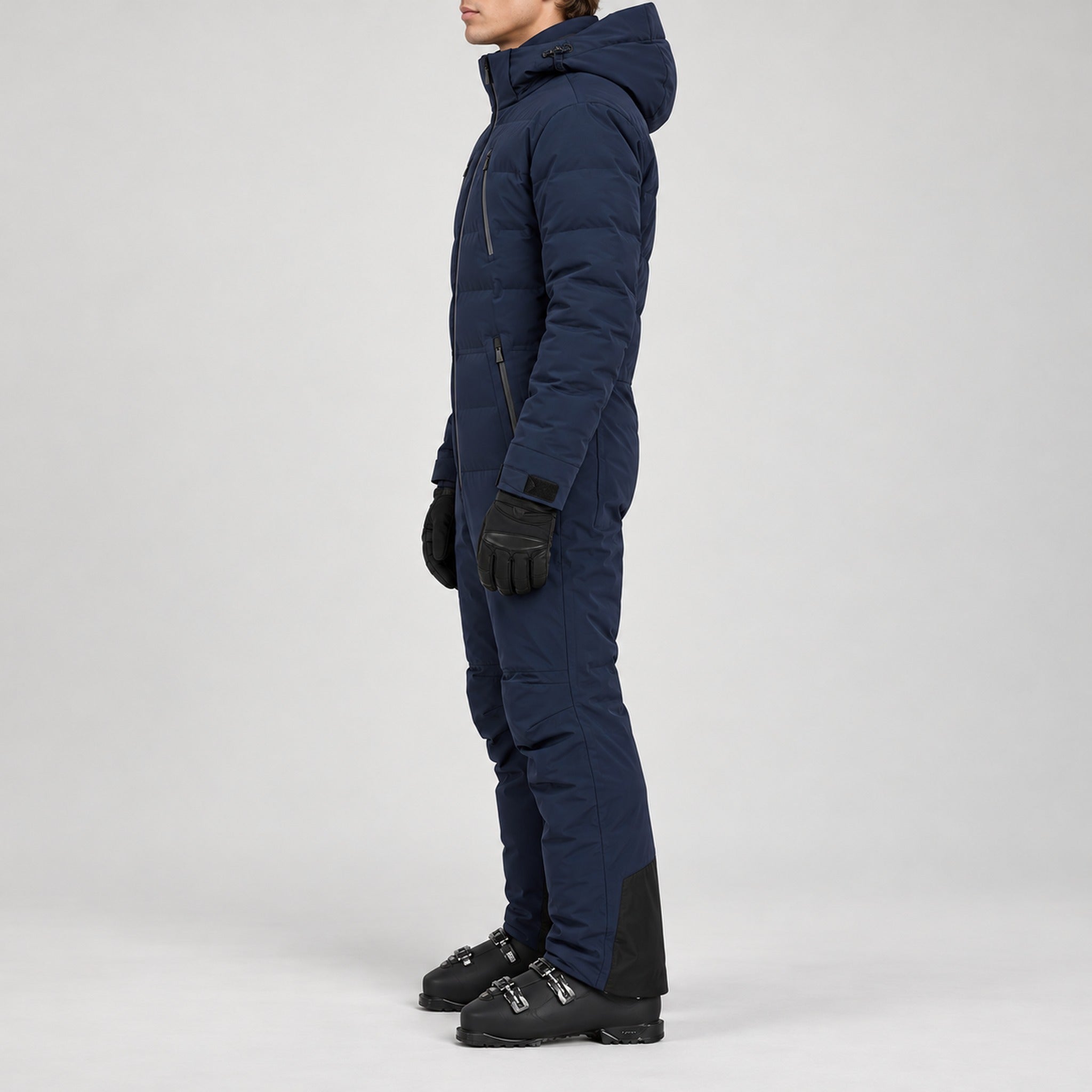 Aztech Mountain Nukesuit in Sander Navy - side model view