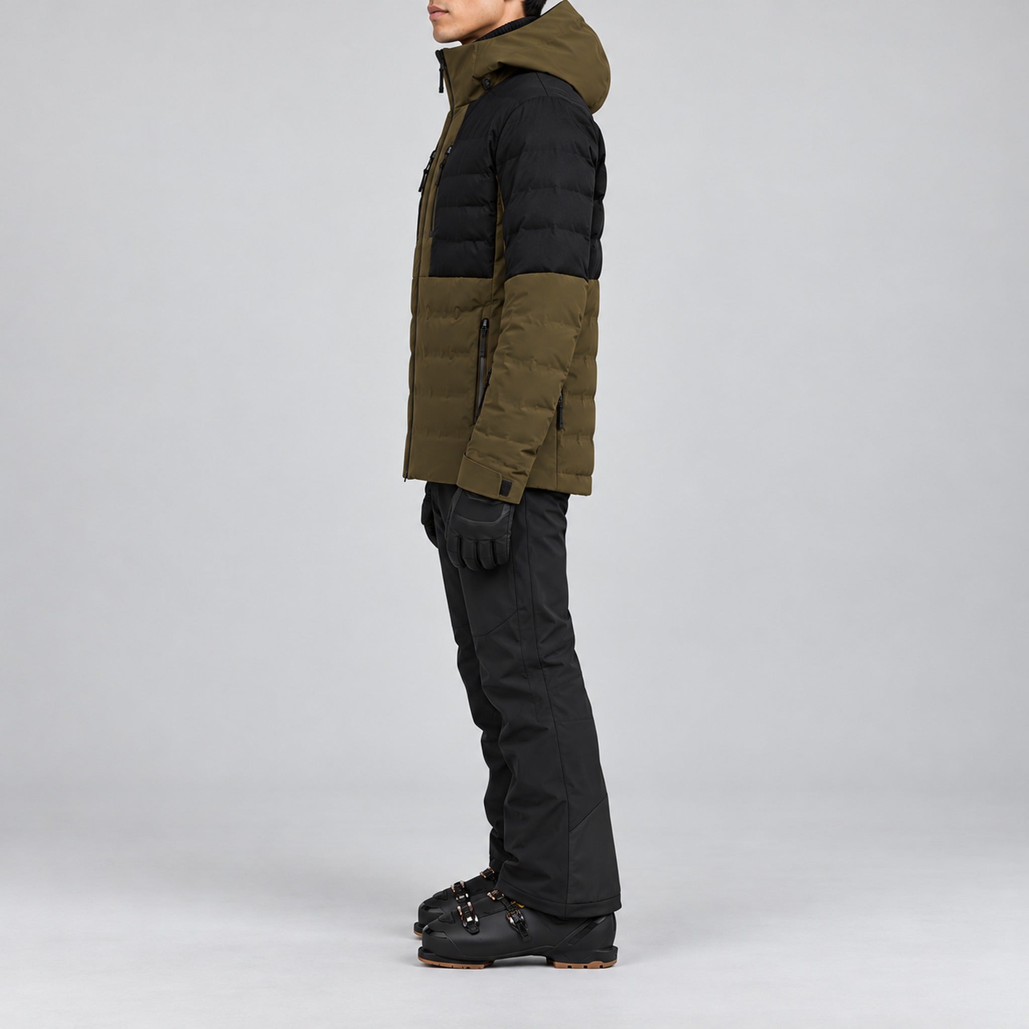 Aztech Mountain Pyramid Ski Jacket in Arlberg Green - side model view