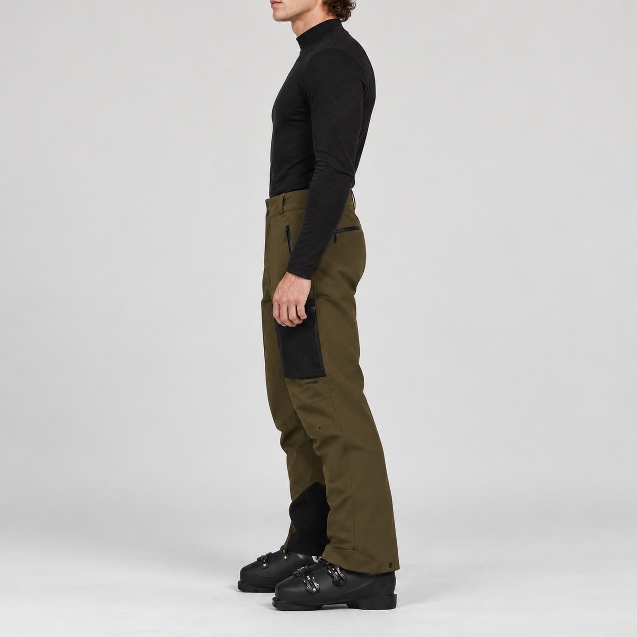 Aztech Mountain Pyramid Ski Pant in Arlberg Green - side model view