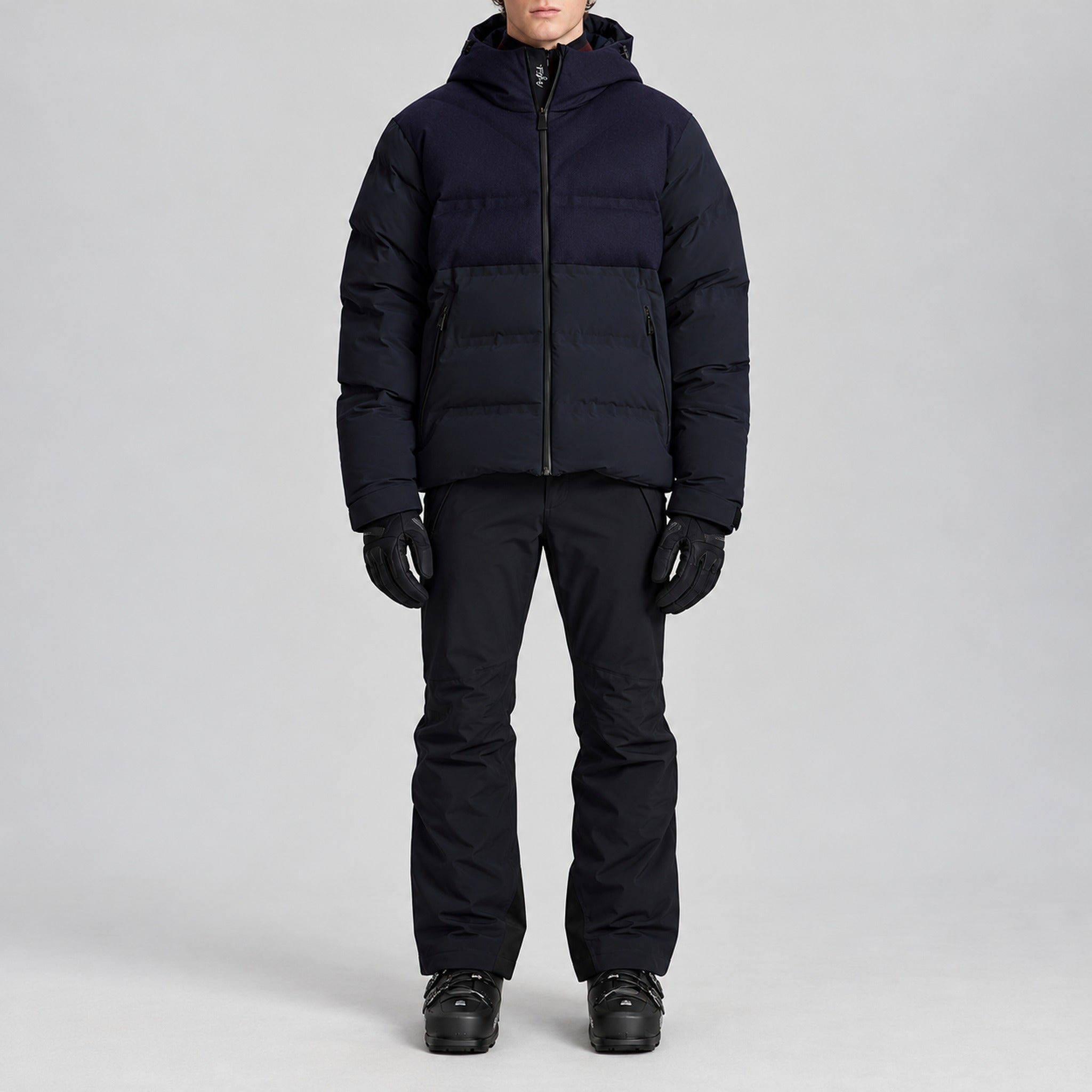 Aztech Mountain Superlite Ski Jacket in Wool Navy - front model view