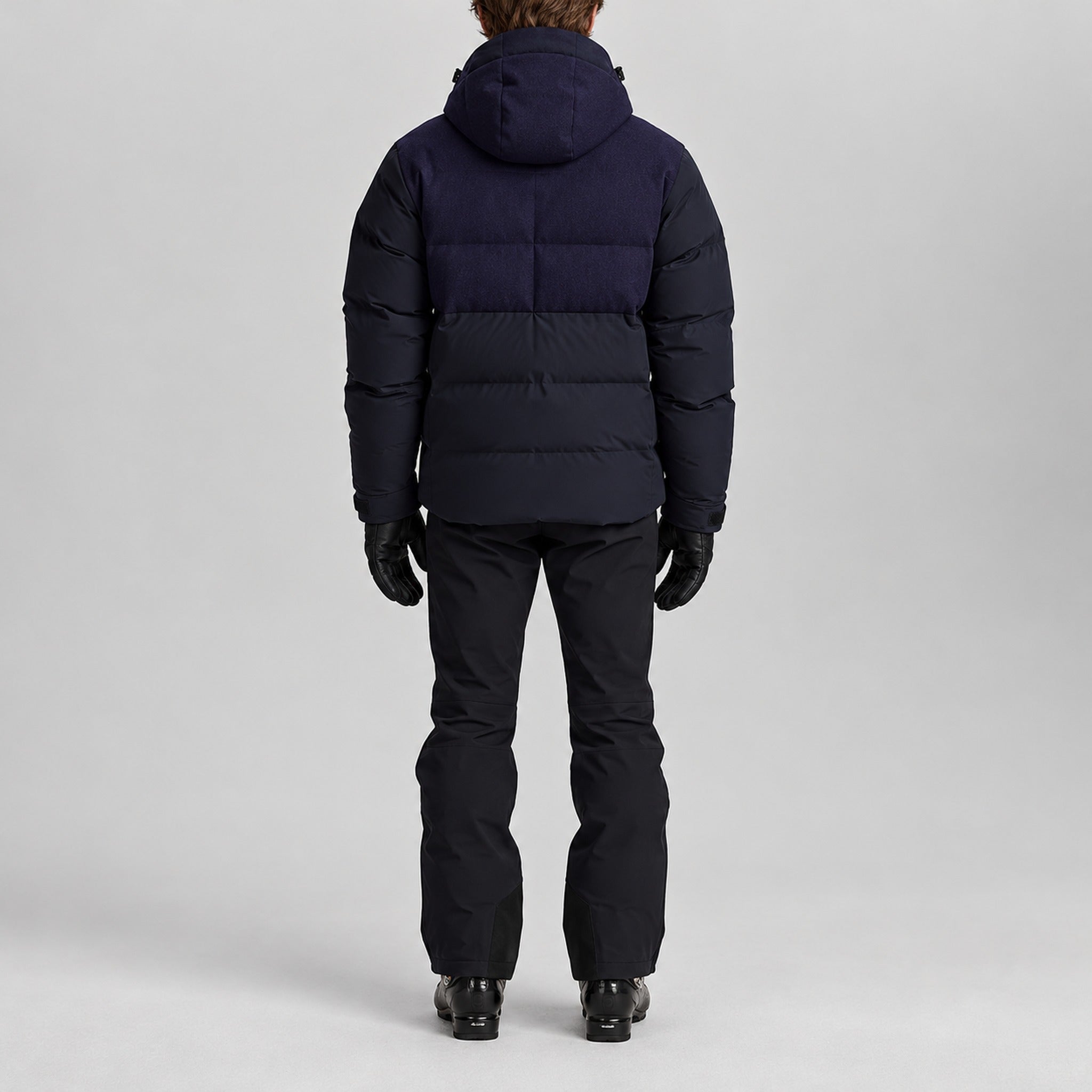 Aztech Mountain Superlite Ski Jacket in Wool Navy - back model view