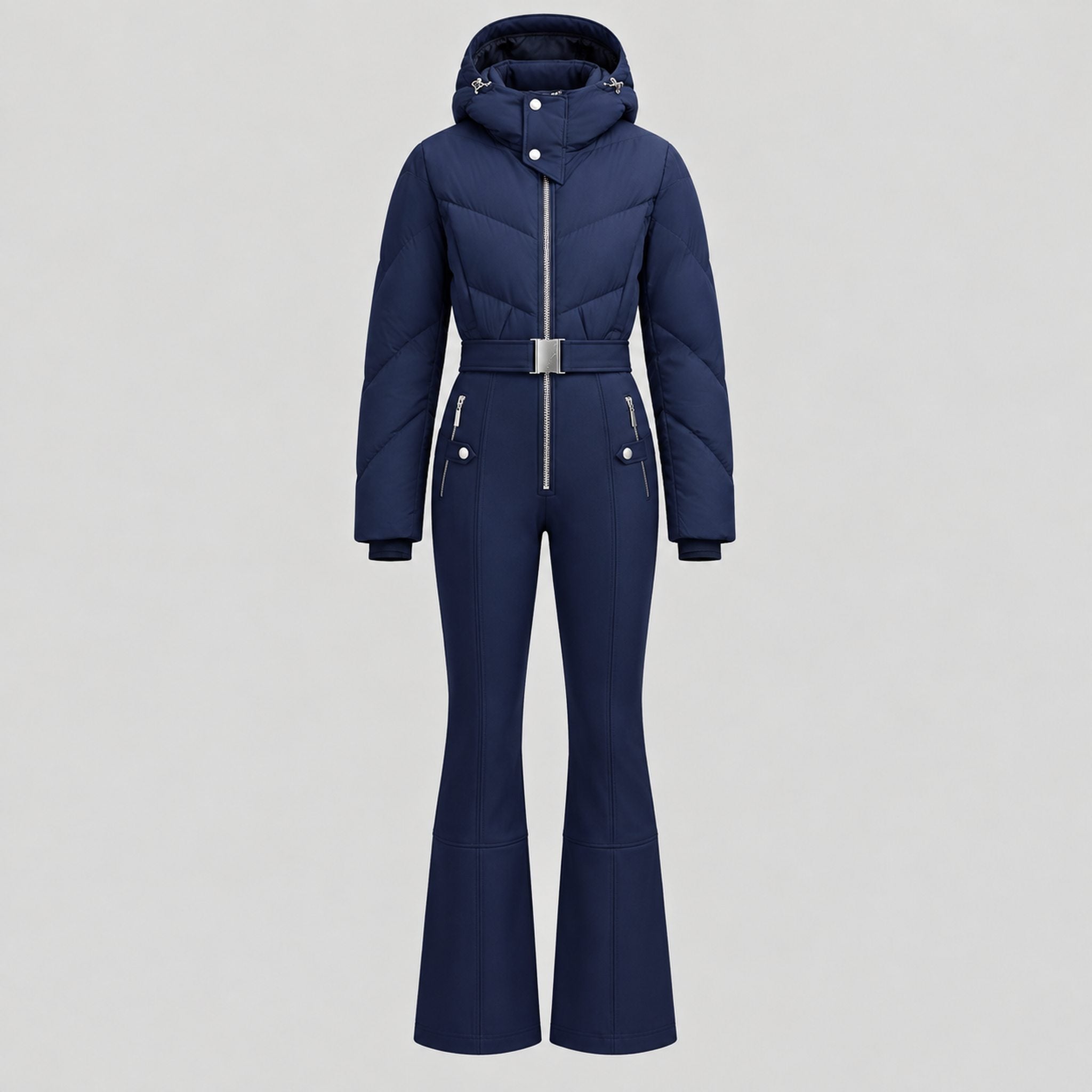 Cordova women's Ajax Ski Suit in Indigo – front product view – London Ski Co