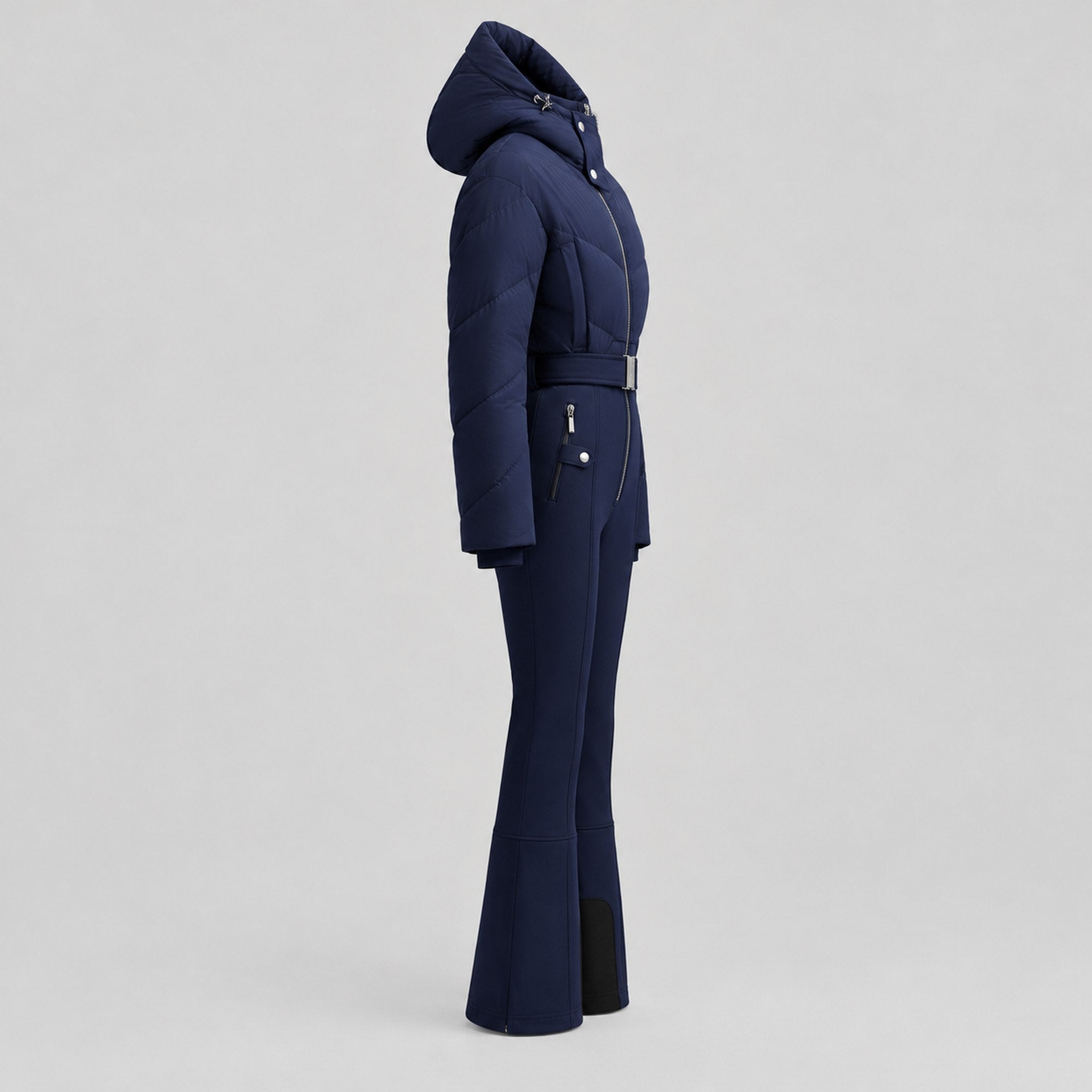 Cordova women's Ajax Ski Suit in Indigo – product side view – London Ski Co