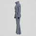Cordova women's Chatel Ski Suit in Indigo Gingham – product side view – London Ski Co