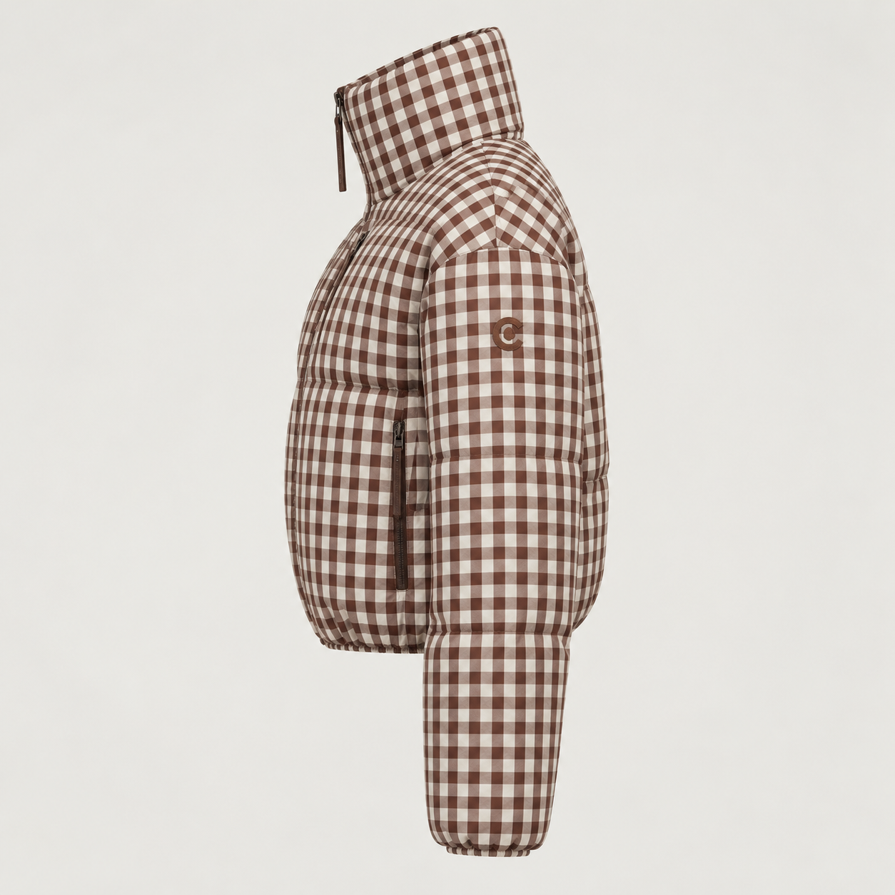 Cordova women's Cortina Ski Jacket in Chocolate Gingham – product side view – London Ski Co