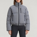 Cordova women's Cortina Ski Jacket in Indigo Gingham – model front view – London Ski Co