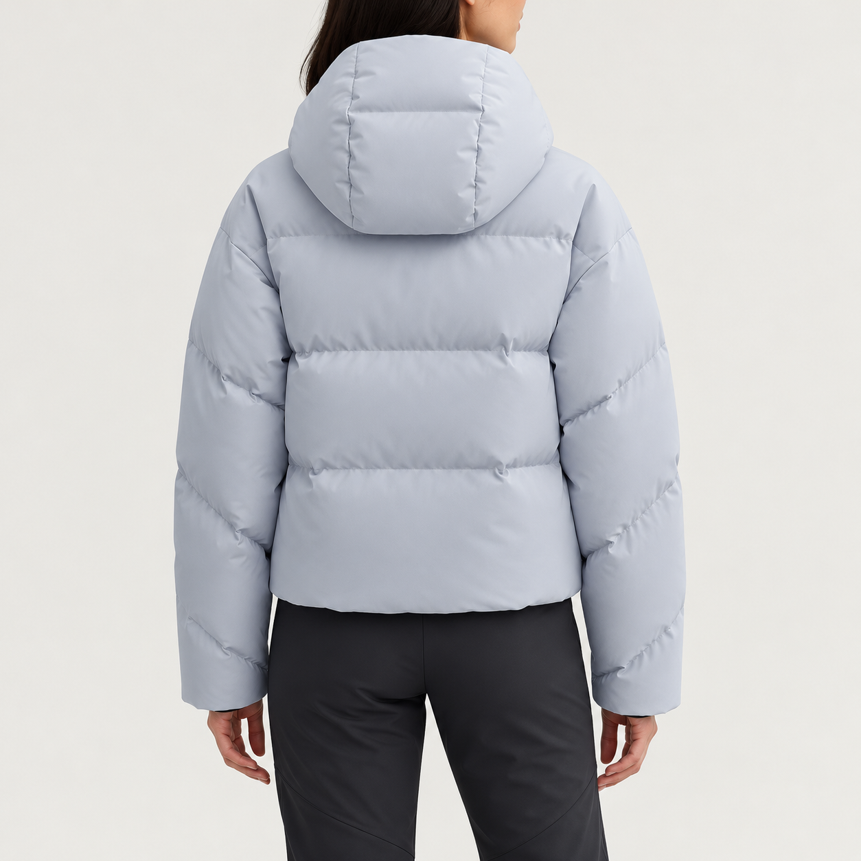 Cordova women's Meribel Ski Jacket in Glacier – model back view – London Ski Co