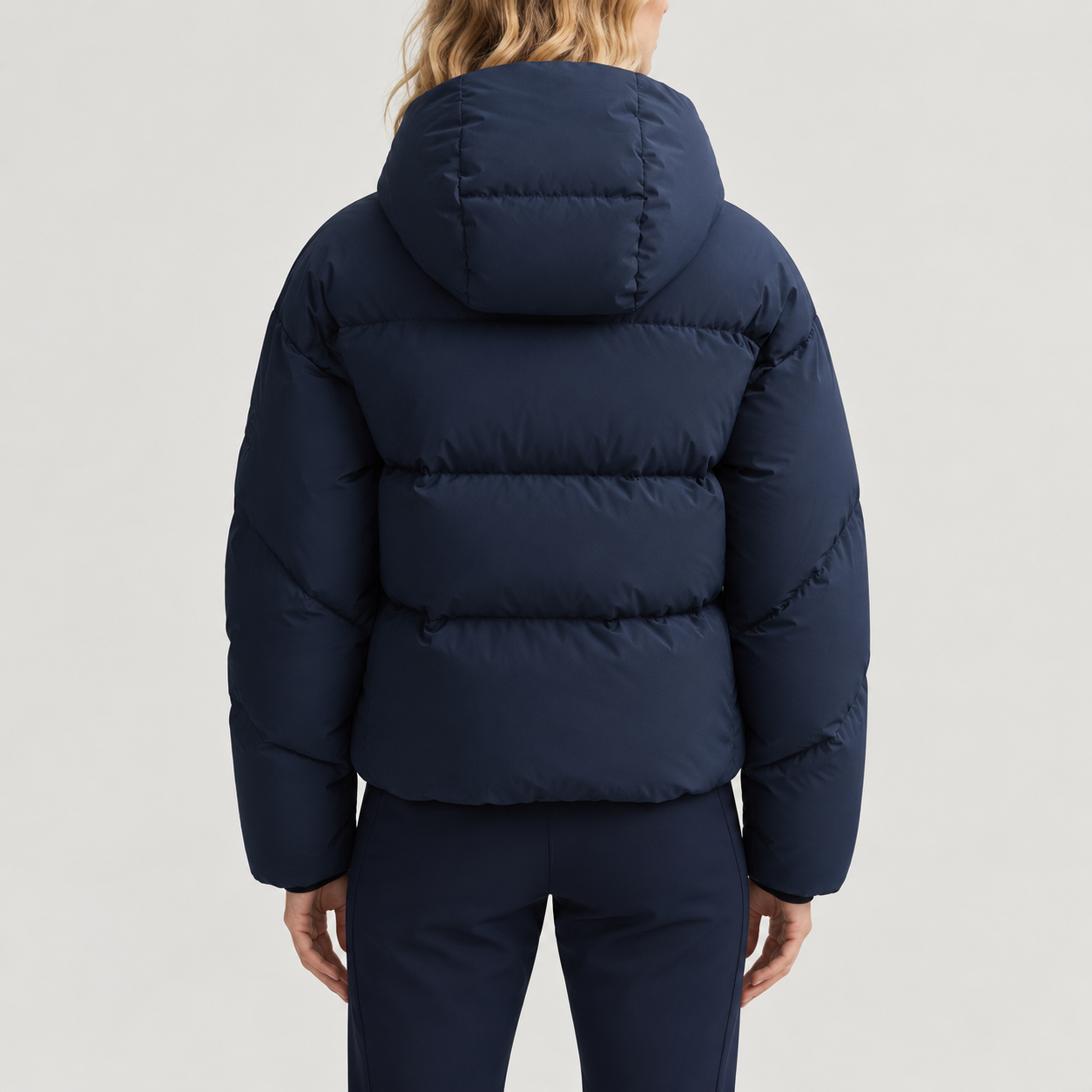 Cordova women's Meribel Ski Jacket in Indigo – model back view – London Ski Co