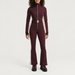 Cordova women's OTB Ski Suit in Bordeaux – model front view – London Ski Co