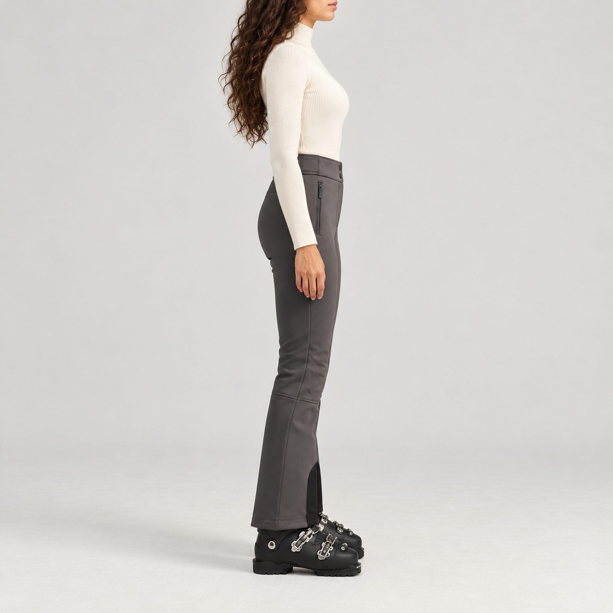 St Moritz Ski Pants in Anthracite — model side