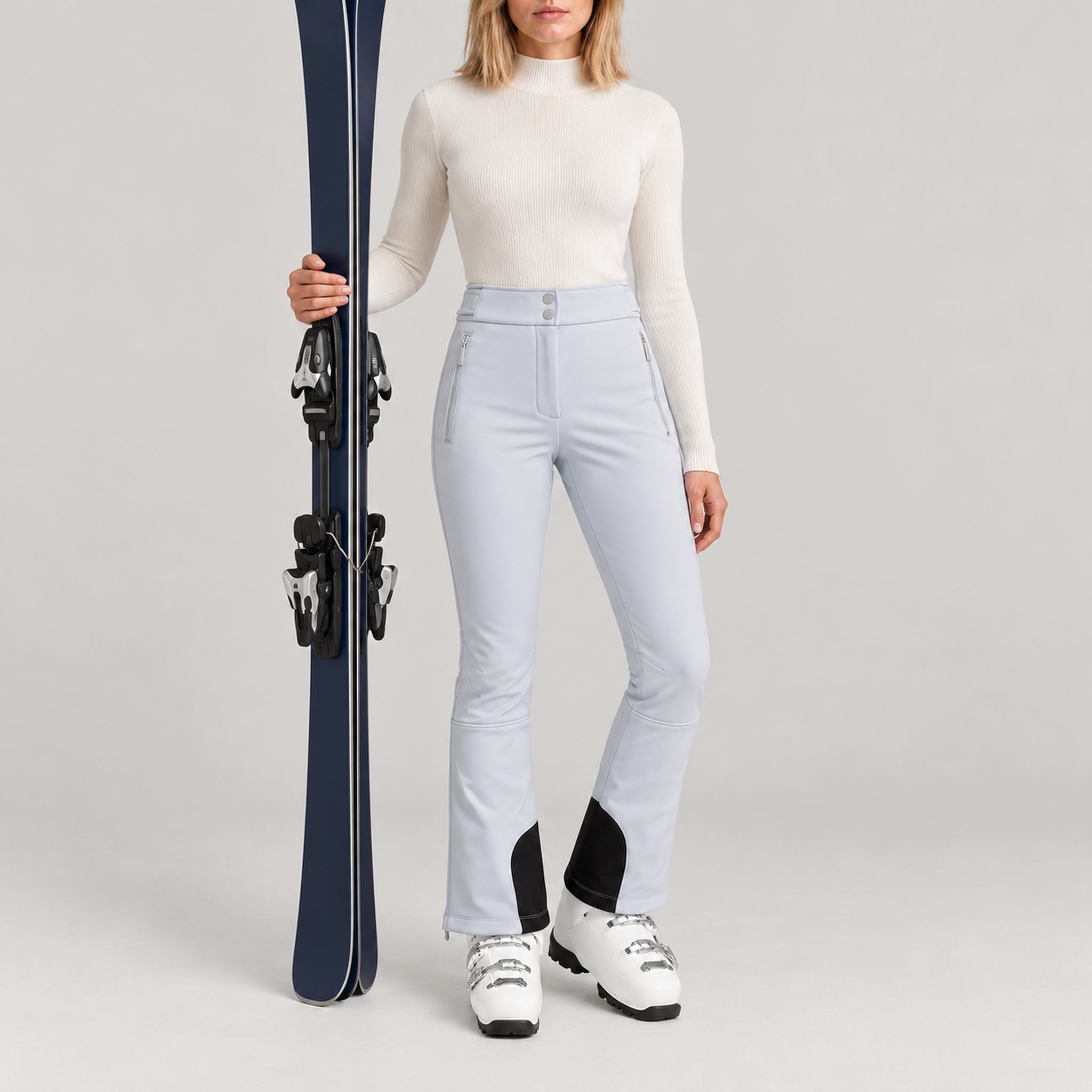 St Moritz Ski Pants in Glacier — ski pose