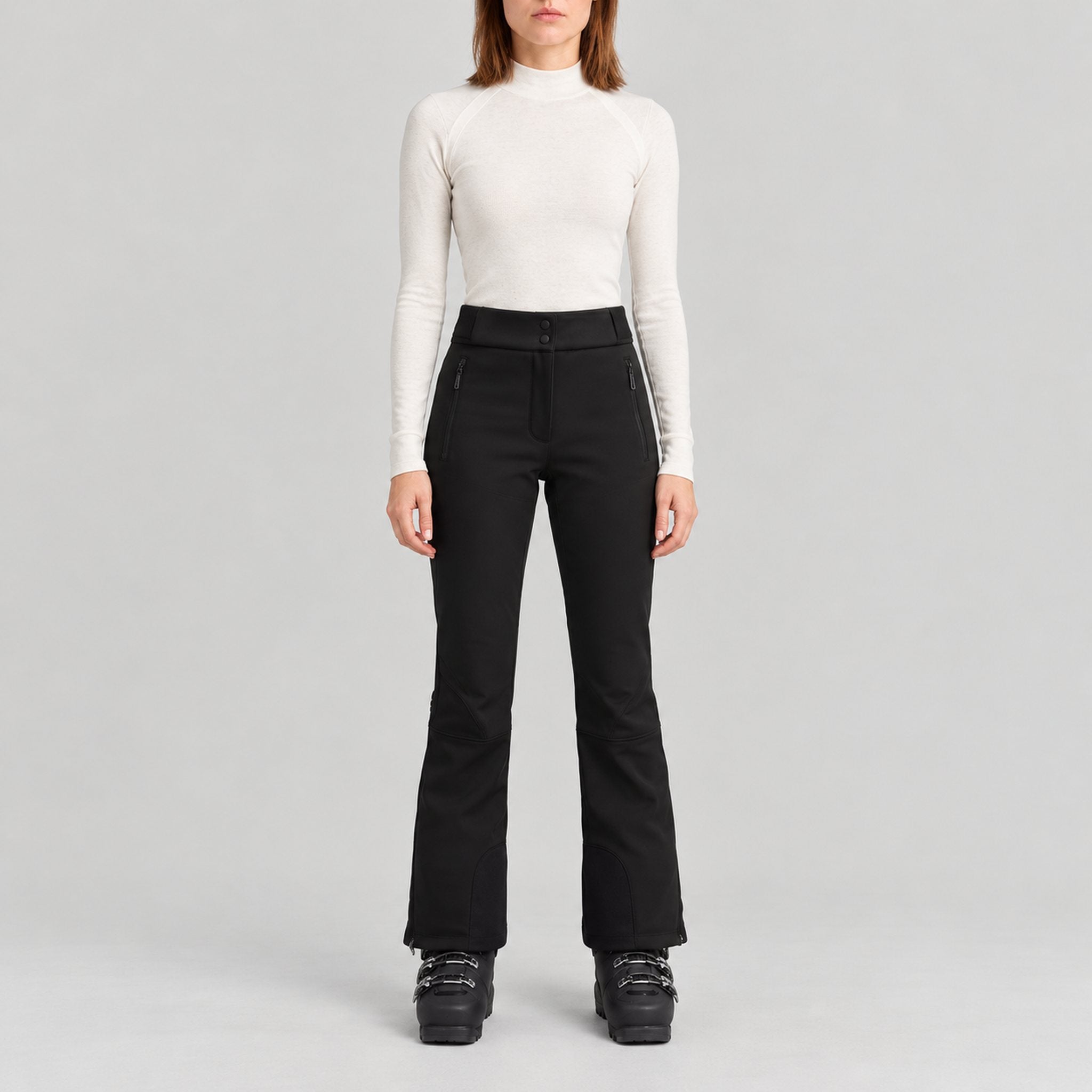 Cordova women's St Moritz Ski Pants in Onyx – model front view – London Ski Co
