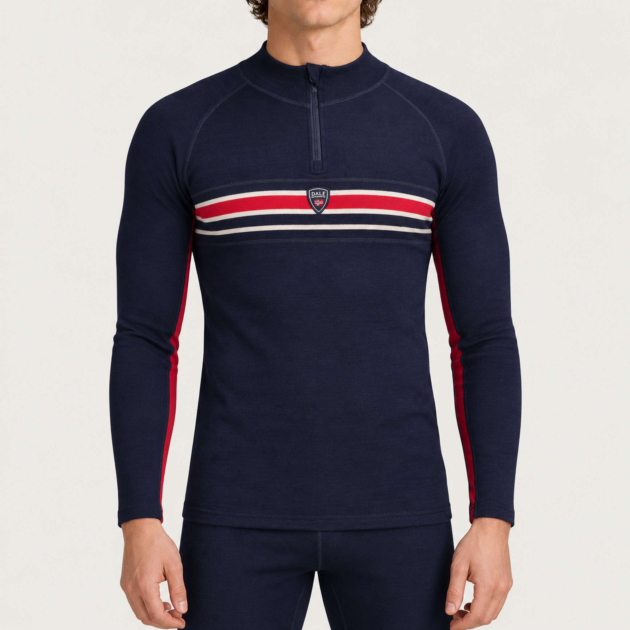 Dale of Norway Aksla Base Layer Half Zip Sweater - model front