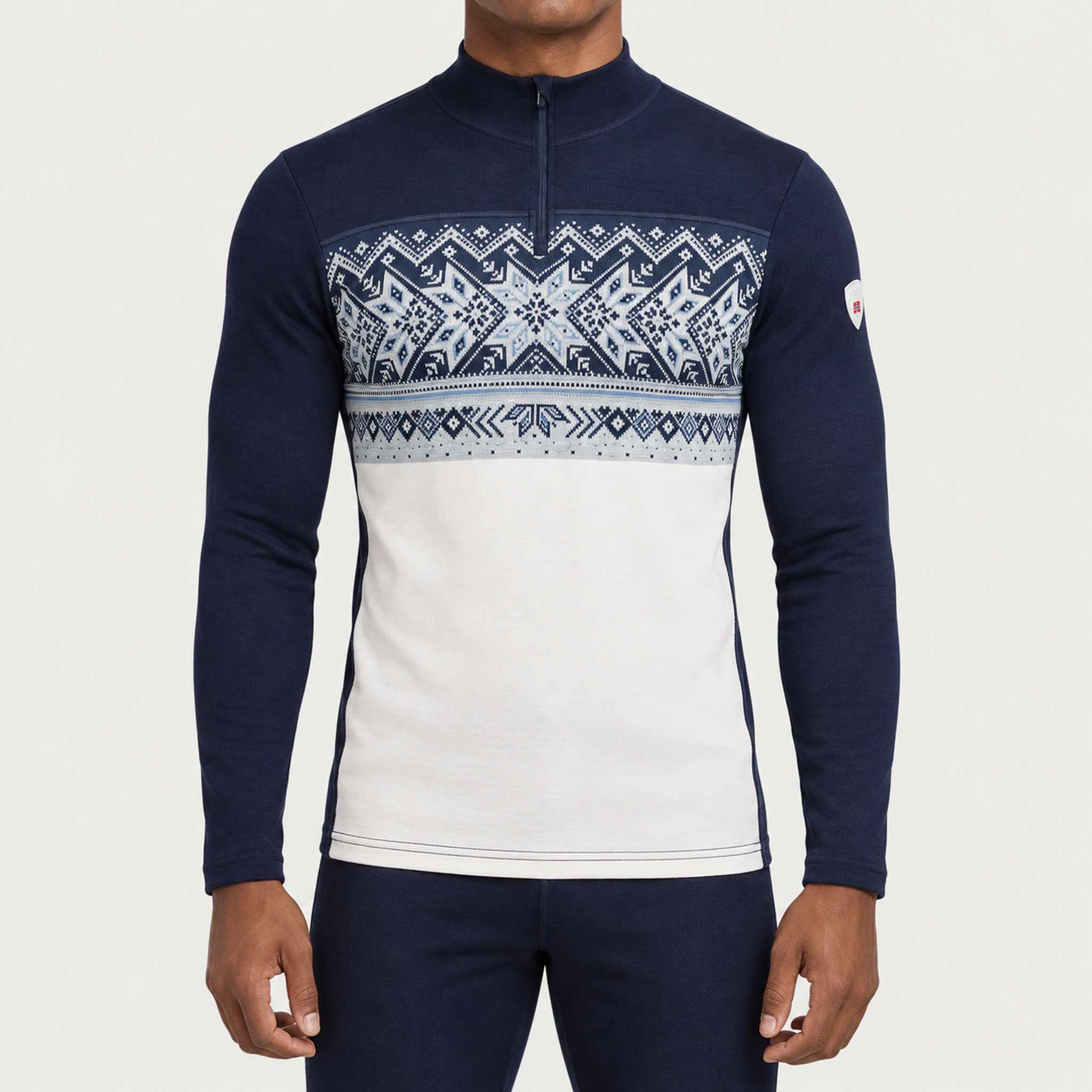 Dale of Norway Vail Base Layer Half Zip Sweater - model front