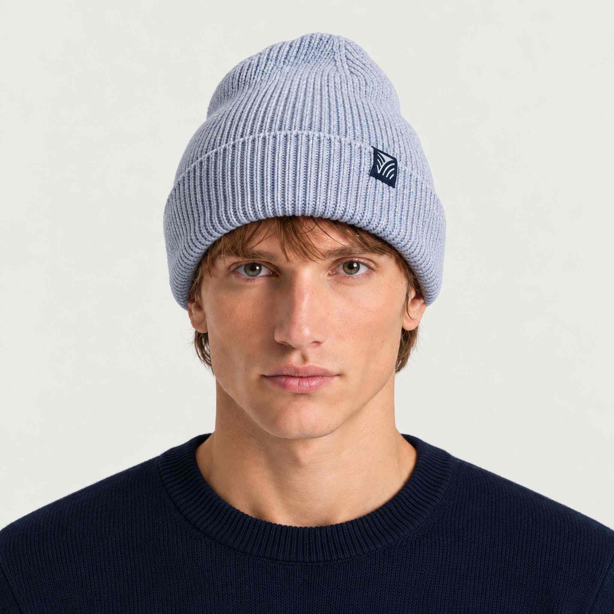 Dale of Norway Bouvet Beanie in Light Blue - male front