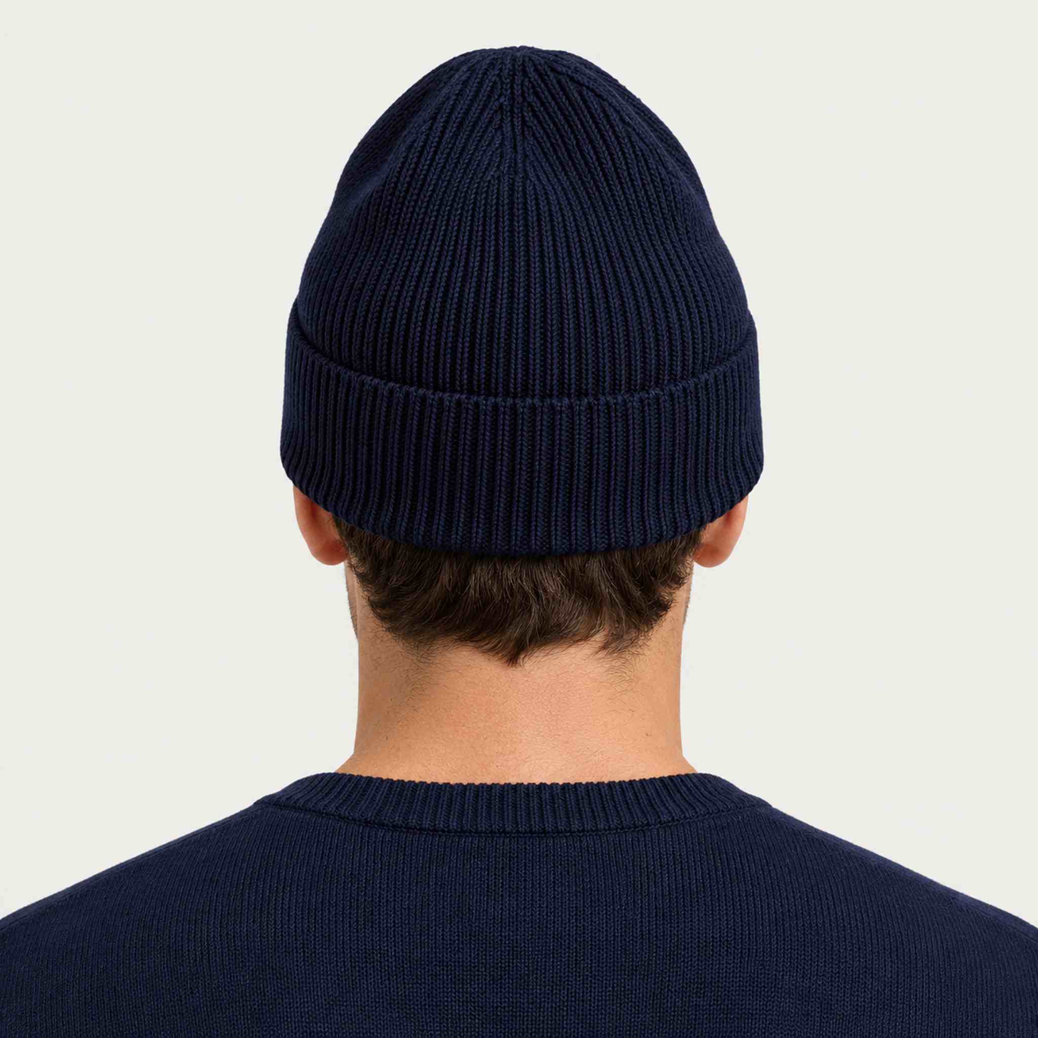 Dale of Norway Bouvet Beanie in Navy - male back