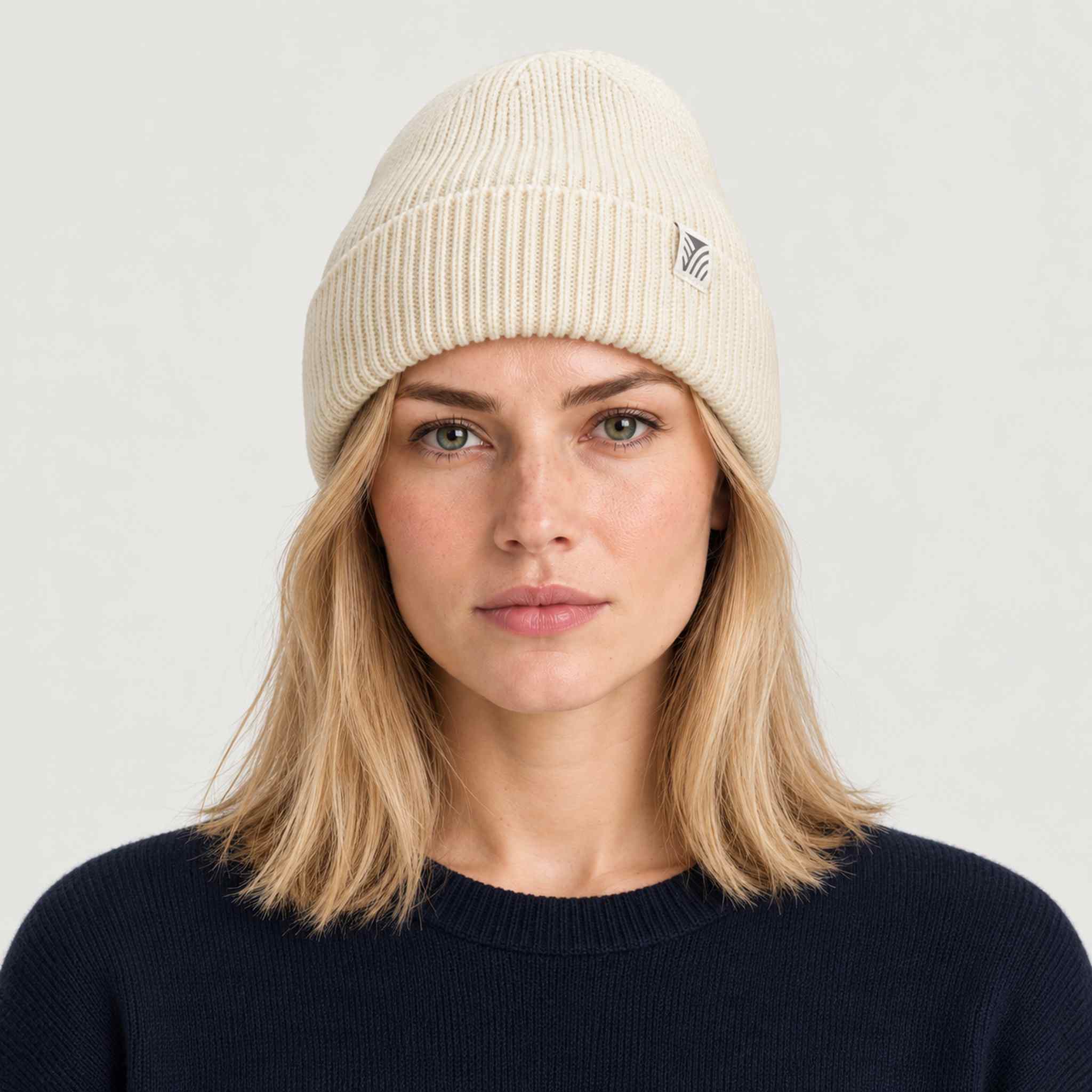 Dale of Norway Bouvet Beanie in Off White - female front